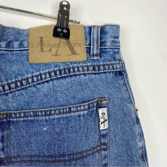 L.A Blues Vintage Size 33 Blue Denim Jeans High Rise - Picture 4 of 4